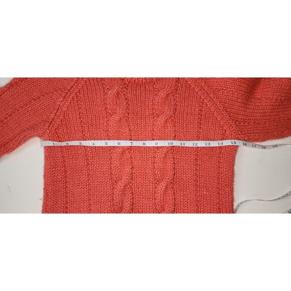 Vintage Women's Coral Cable Knit Wool Fishermans Sweater XS - Picture 6 of 7